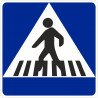 Metal Road Sign Situation of a Pedestrian Crossing Diameter 500 mm