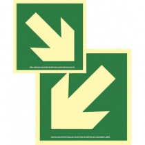 Right arrow evacuation signal in aluminium Class A SEKURECO