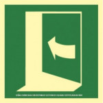 Evakuierungszeichen aus Aluminium Klasse A linke Tür 210 x 210 mm SEKURECO