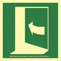Evakuierungszeichen aus Aluminium Klasse A linke Tür 210 x 210 mm SEKURECO