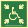 Evacuation sign Meeting Point for the Disabled in aluminum Class A 224X224 SEKURECO