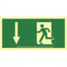 Down arrow evacuation sign in aluminum Class A SEKURECO
