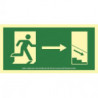 Evacuation signal downstairs right Aluminium Class A SEKURECO