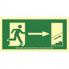 Evacuation sign Ascent Right staircase in aluminum Class A SEKURECO