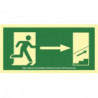 Evacuation sign Up Right Stair in aluminum Class A SEKURECO