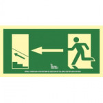 Evacuation sign for left ascending staircase in aluminum Class A SEKURECO