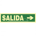 Señal de evacuación Salida con flecha derecha en Aluminio Clase A 105 x 402 mm SEKURECO