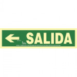Signal d'évacuation de sortie flèche gauche en aluminium Classe A 105 x 402 mm SEKURECO
