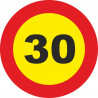 Metal Road Sign 30 Km/h Maximum Speed Diameter 500 mm