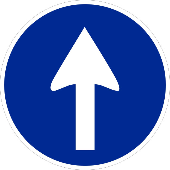 Signal de route en métal Sens impératif au diamètre avant 500 mm