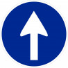 Metal Road Sign Mandatory Direction Front Diameter 500 mm