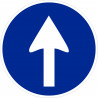 Metal Traffic Sign Mandatory Direction Ahead Diameter 500 mm