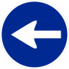 Metal Road Sign Mandatory Direction Left Diameter 500 mm