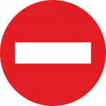 Metallic road sign Input Prohibited Diameter 500 mm
