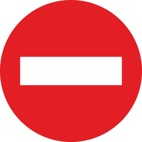 Metallic road sign Input Prohibited Diameter 500 mm