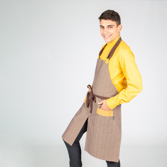Avental com peito chocolate albero 82X72 cm UNIFORMES GARY'S