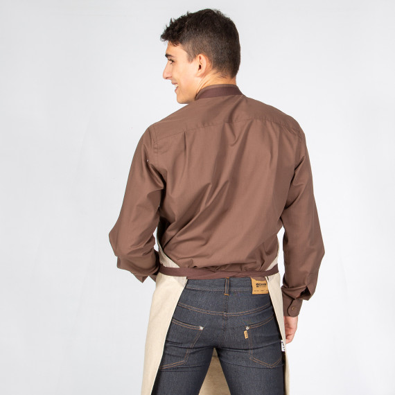 Delantal con peto combi espiga 82X72 cm 4 bolsillos delanteros a contraste UNIFORMES GARY'S