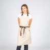 Apron with bib and leather strap 82X72 cm
