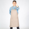 Apron with gray bib and back strap 82X72 cm
