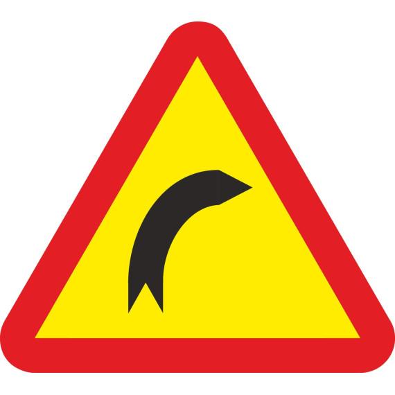 Courbe de signalisation de la route métallique dangereuse à droite 700 mm