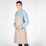 Gray bib apron with back strap 82X72 cm GARY'S UNIFORMS