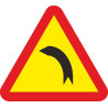 Metal Road Sign Dangerous Curve Towards the Left Side 700 mm