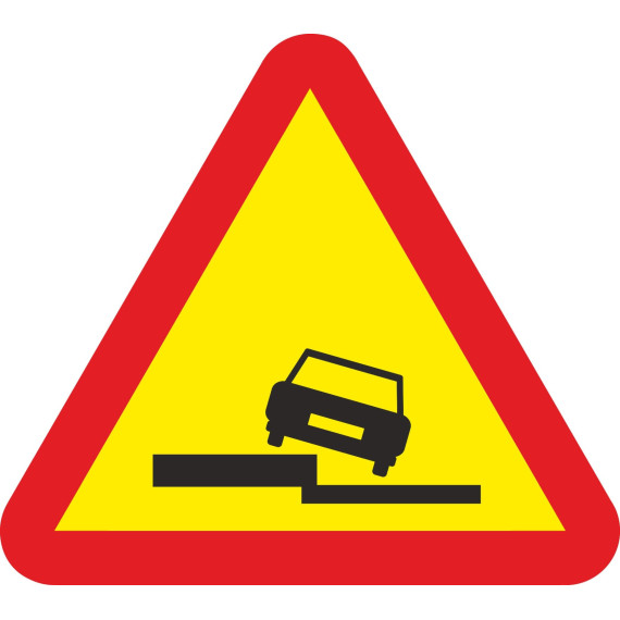 Metallic road sign Side step 700 mm