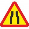 Metallic Road Sign Lane Narrowing Side 700 mm