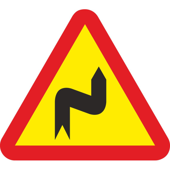 Courbes de signalisation de la route métallique dangereuse à droite 700 mm