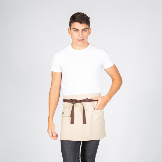 Grembiule corto beige 40X68 cm