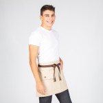 Delantal corto beige 40X68 cms