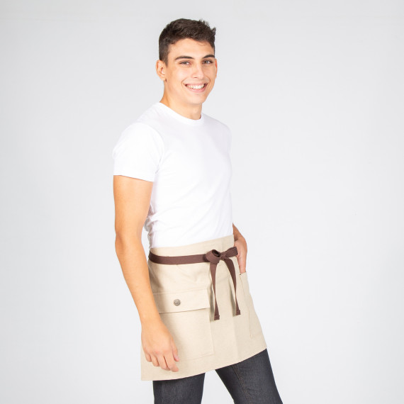 Beige Schürze kurz 40X68 cm