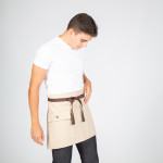 Delantal corto beige 40X68 cms