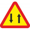 Metallic Road Sign Traffic in Both Directions Side 700 mm