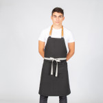 Apron with bib strap leather 82X72 cm