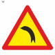 Señal Vial de Bolsa Curva Peligrosa Hacia La Izquierda 700 x 700 mm