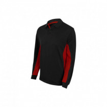 Bicolor long sleeve polo with contrasting color on the sides in piqué fabric VELILLA 105514.