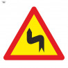 Bag Road Sign Dangerous Curves to the Left 700 x 700 mm