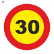 Signal roan 30 km / h Vitesse maximale 700 x 700 mm