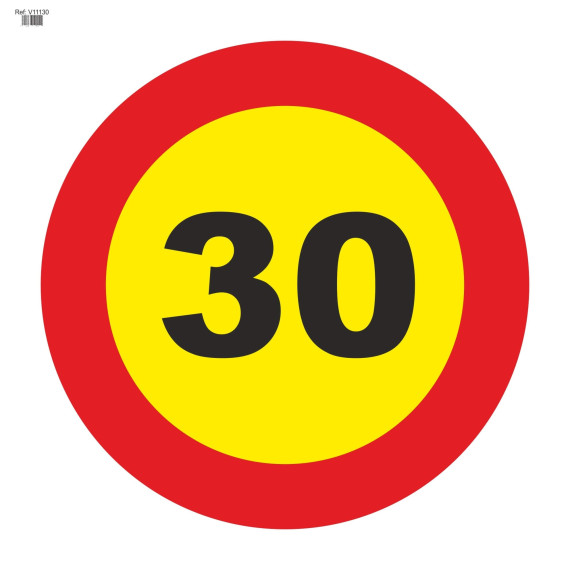 Segnale roano 30 km / h Velocità massima 700 x 700 mm
