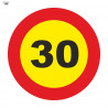 Road sign 30 Km/h Maximum speed 700 x 700 mm