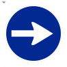 Bag Road Sign Mandatory Direction Right 700 x 700 mm