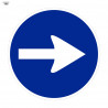 Signal routière de sens obligatoire à droite 700 x 700 mm