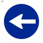 Tasche Straßenschild obligatorisch Sense links 700 x 700 mm
