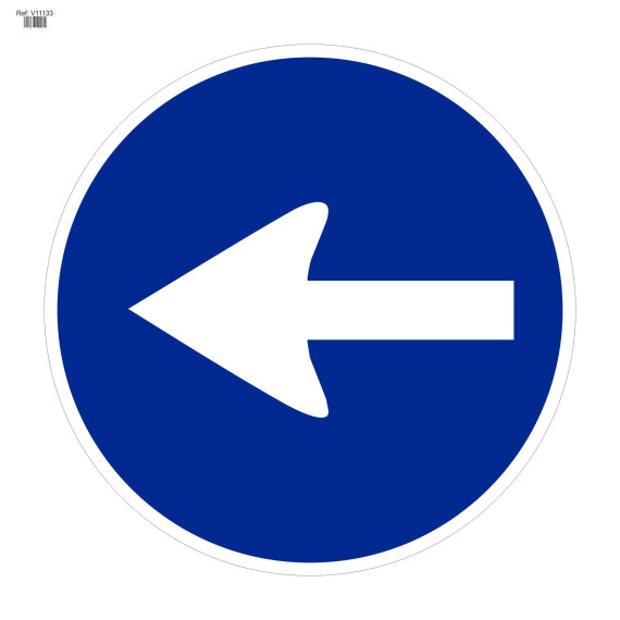 Signe de la signalisation Sans Sens Mandatatoire Gauche 700 x 700 mm