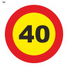 Verkehrsschild Tasche 40 km/h Höchstgeschwindigkeit 700 x 700 mm