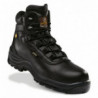 Chaussures de sécurité en cuir noir fleur hydrofuge SB+SRC+E+WRU+P+CI+WR