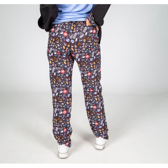 Pantalon unisexe avec cordon élastique en microfibre antibactérienne KUKUXUMUSU UNIFORMES GARY'S 700001
