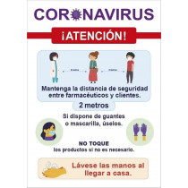 Segnale farmacia coronavirus PVC 0,7 mm - 210x300 mm