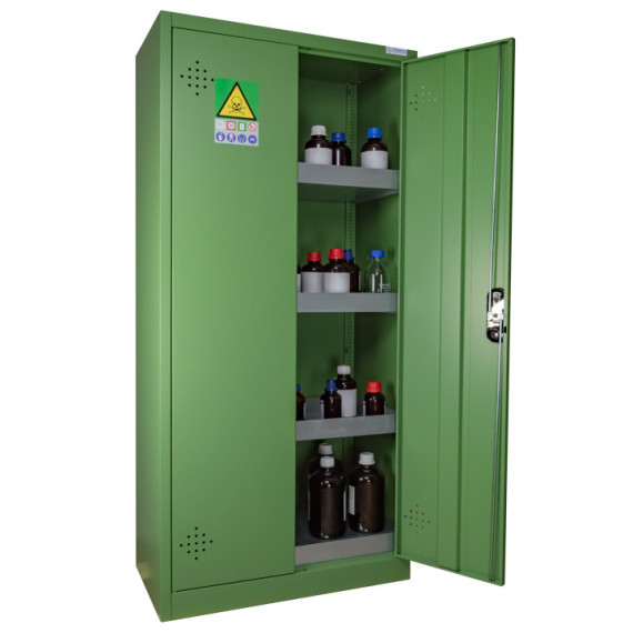 Armoire sécurisée pour pesticides avec 2 portes et 3 compartiments ECOSAFE